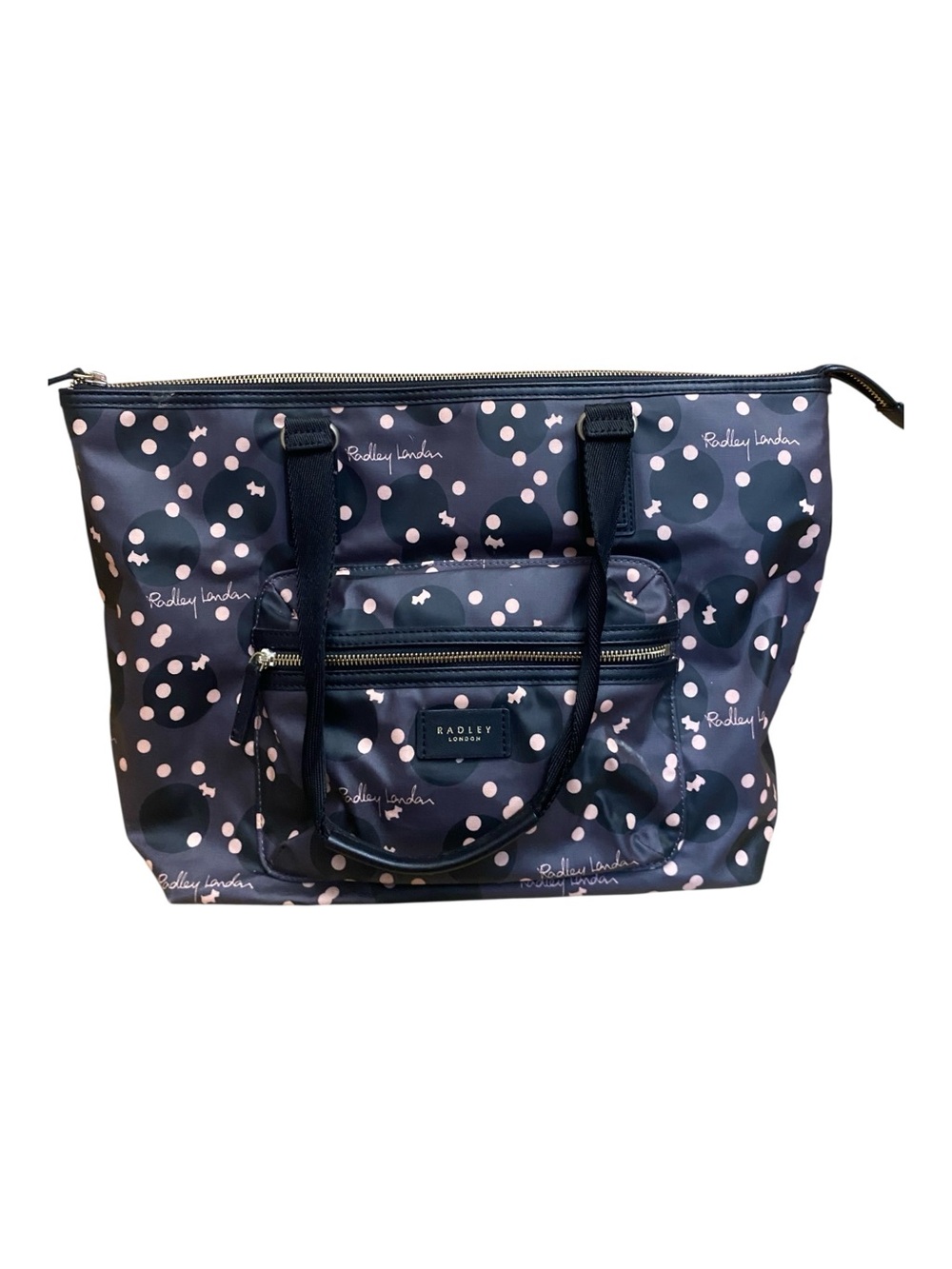 Radley London Womens Clouds Hill Tote Bag Polka Dot Dog Print Nylon Pockets